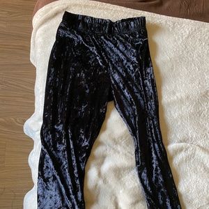 Urban outfitters black velvet joggers